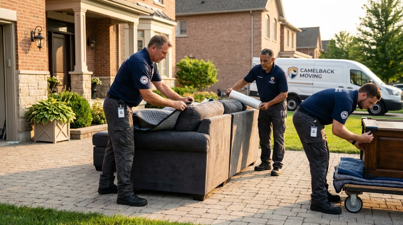 Large estate moving crew wrapping furniture in Kenly, NC
